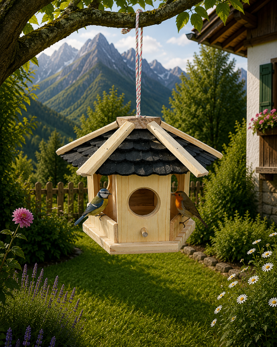 Vogelhaus L Schwarz zum aufhängen