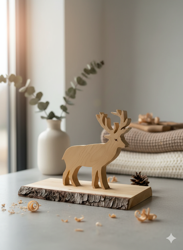 Swiss stone pine deer made from Tyrolean stone pine wood - handmade in the Allgäu