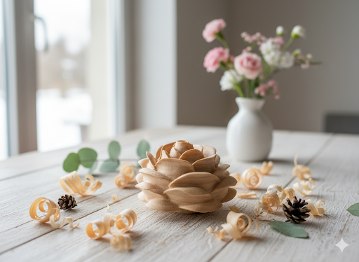 Zirbenrose offen aus Tiroler Zirbenholz