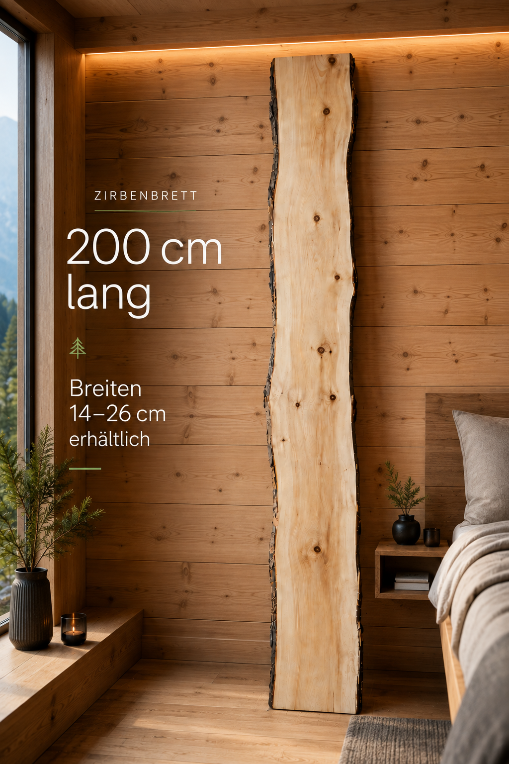 Stone pine boards made of Tyrolean stone pine available in 3 sizes