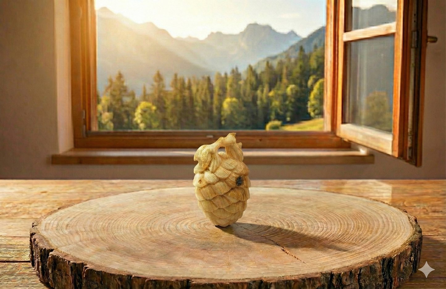 Stone pine ball 7cm - made of Tyrolean stone pine wood optionally with coaster