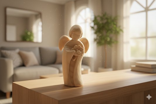 Swiss pine angel with flower