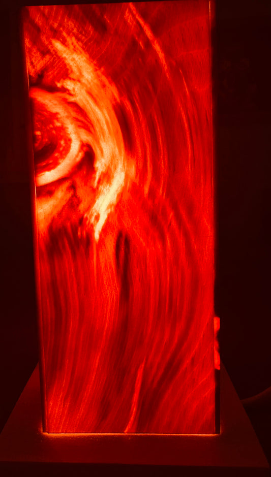 Zirbenlampe: Natürliches Leuchtholz mit Schalter und Stecker Model #01/2026