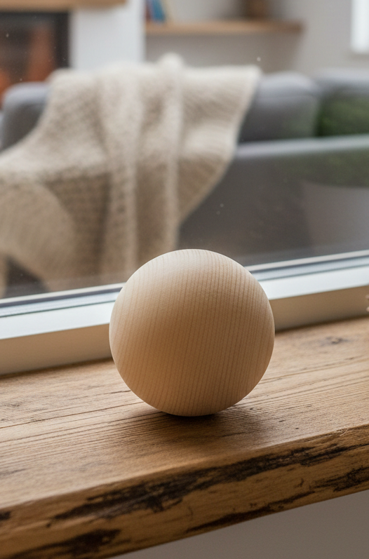 Zirbenkugel 7cm aus Tiroler Zirbenholz wahlweise mit Untersetzer