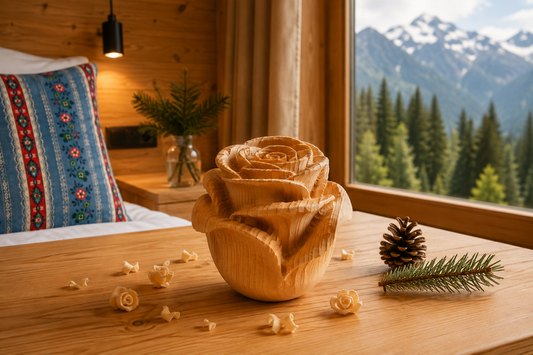 Stone pine rose made from Tyrolean stone pine wood - available in 2 sizes