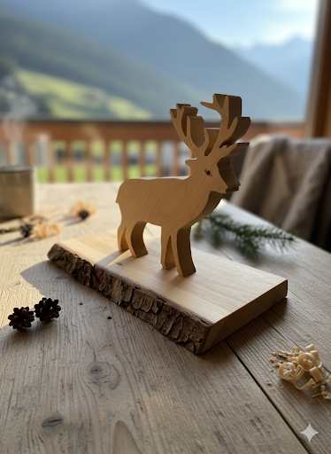 Swiss stone pine deer made from Tyrolean stone pine wood - handmade in the Allgäu