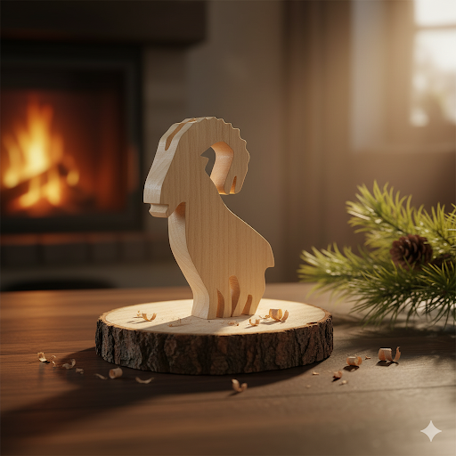 Zirbensteinbock auf Zirbanast