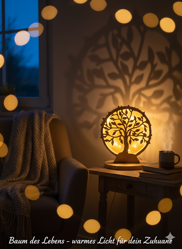 Lebensbaum Lampe aus Tiroler Zirbenholz - hergestellt im Allgäu